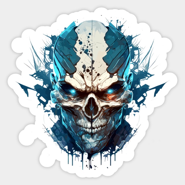 Skull Wild Life Painting Dark Character Spirit Sticker by Cubebox